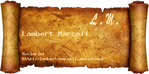 Lambert Marcell névjegykártya